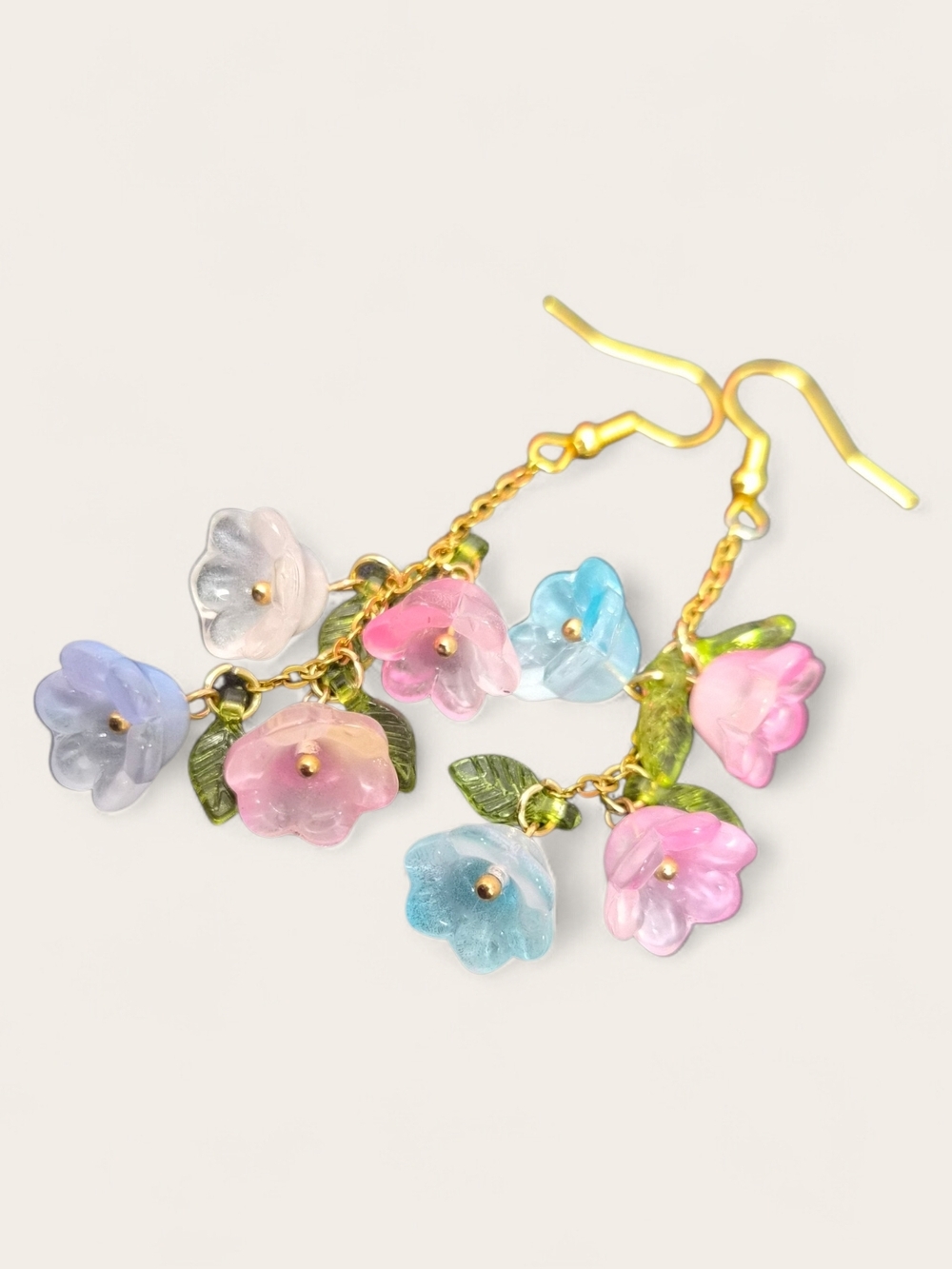 Handmade Pastel Lily of the Valley Dangle Earrings | Whimsical Florals